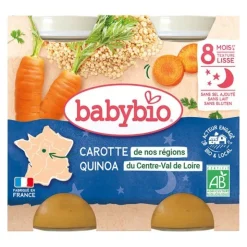 Babybio Petits Pots bébé mouliné Carotte Quinoa