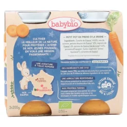 Babybio Petits Pots bébé mouliné Carotte Quinoa