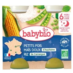 Babybio Petits pots Bébé Petits pois Maïs doux Riz bio