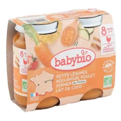 Babybio Petits Pots bébé Petits légumes Boulghour Poulet Lait de coco