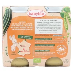 Babybio Petits Pots bébé Petits pois panais courgette veau