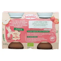 Babybio Petits Pots bébé Poire Fraise Vanille bio