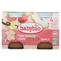 Babybio Petits Pots bébé Poire Fraise Vanille bio