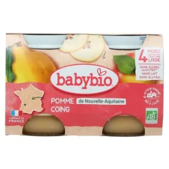 Babybio Petits pots Bébé Pomme d'Aquitaine Coing bio