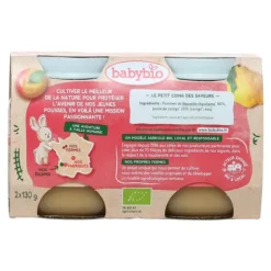 Babybio Petits pots Bébé Pomme d'Aquitaine Coing bio