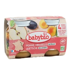 Babybio Petits Pots bébé Pomme Mirabelle Quetsche
