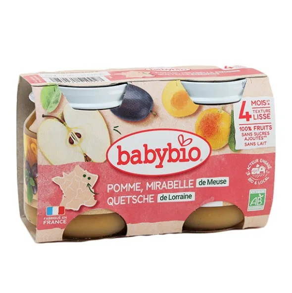 Babybio Petits Pots bébé Pomme Mirabelle Quetsche