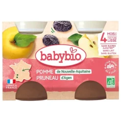 Babybio Petits Pots bébé Pomme Pruneau bio