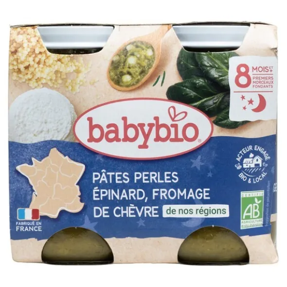 Babybio Petits pots Bébé Pâtes Epinards Fromage de chèvre
