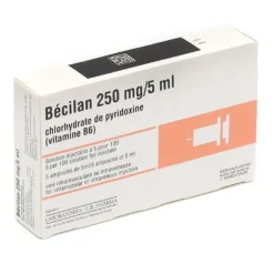 Bécilan 250 mg/5 ml solution injectable ampoules