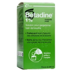 Betadine verte 1 % bain de bouche