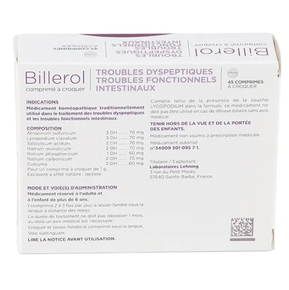 Billerol Lehning comprimé