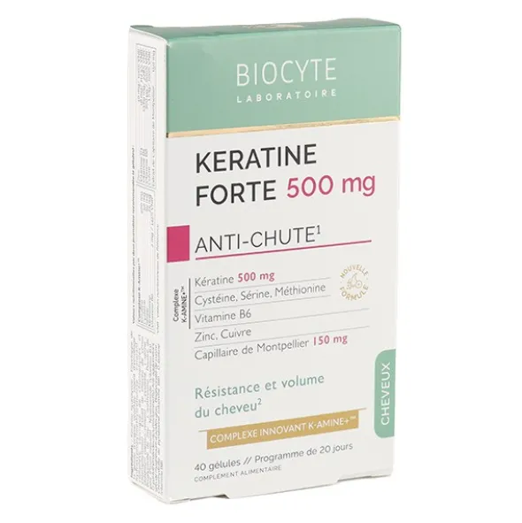 Biocyte Kératine Forte 500 mg anti-chute gélules