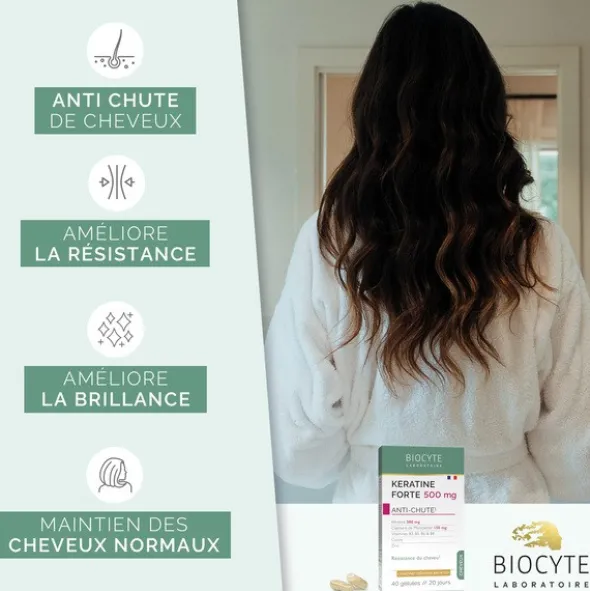Biocyte Kératine Forte 500 mg anti-chute gélules