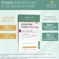Biocyte Kératine Forte 500 mg anti-chute gélules