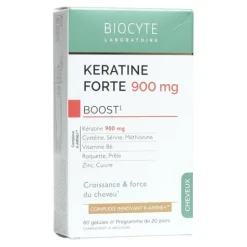 Biocyte Kératine Forte 900 mg Boost gélules