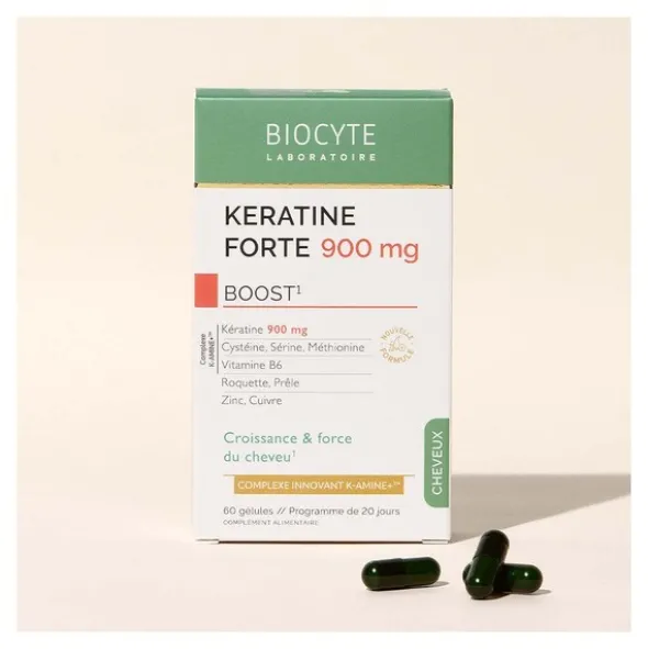 Biocyte Kératine Forte 900 mg Boost gélules