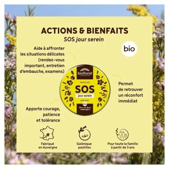 Biofloral Fleurs de Bach Pastilles Secours Jour serein bio