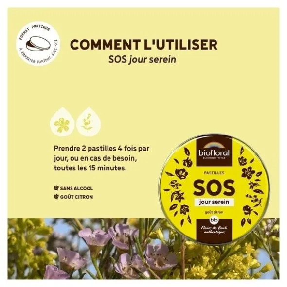 Biofloral Fleurs de Bach Pastilles Secours Jour serein bio