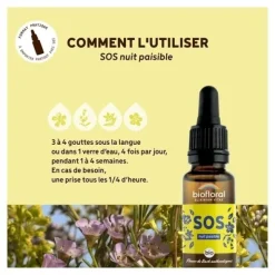 Biofloral Fleurs de Bach SOS Nuit paisible gouttes bio