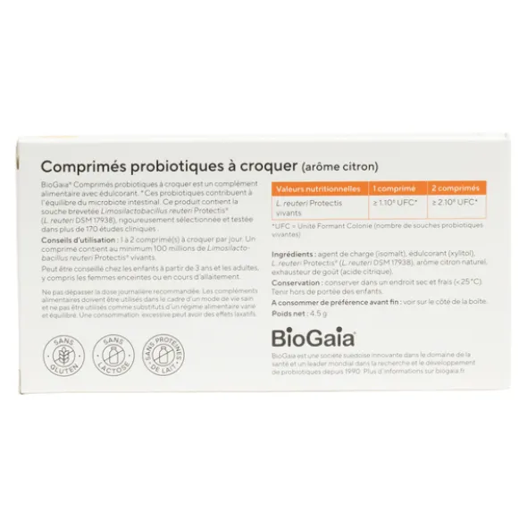 Biogaia comprimés probiotiques à croquer