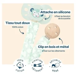 Biolane Attache sucette en coton