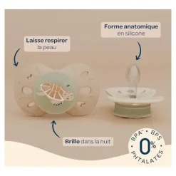 Biolane sucette silicone anatomique 0-6 mois Nuit