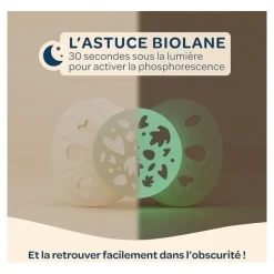 Biolane sucette silicone anatomique +18 mois Nuit