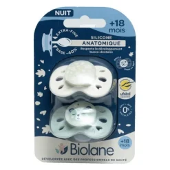 Biolane sucette silicone anatomique +18 mois Nuit