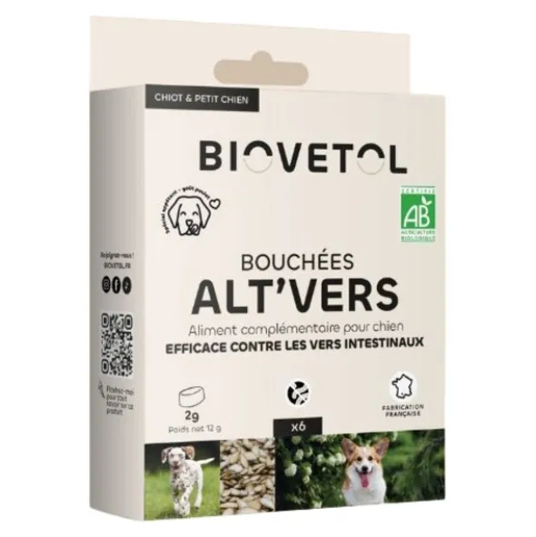 Biovetol bouchées Alt Vers Chien bio