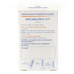 Boiron Apis Mellifica 15 CH pack de granules homéopathiques