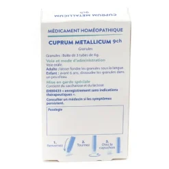 Boiron Cuprum Metallicum 9CH pack de granules homéopathiques