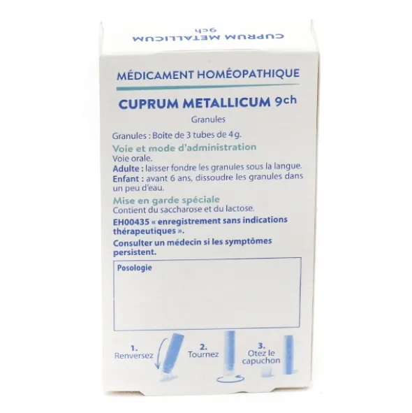 Boiron Cuprum Metallicum 9CH pack de granules homéopathiques