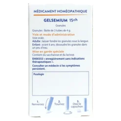 Boiron Gelsemium pack de granules homéopathiques