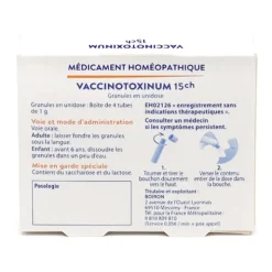Boiron Vaccinotoxinum 15 CH pack de 4 doses homéopathiques