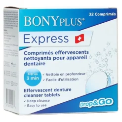 Bonyplus Express comprimés effervescents nettoyants pour appareil dentaire