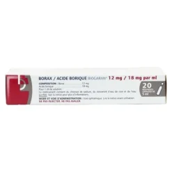 Borax Acide borique Biogaran lavage ophtalmique unidoses