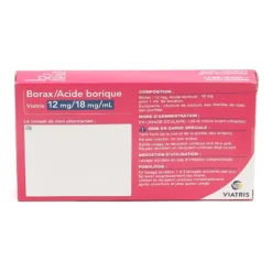 Borax Acide borique Viatris unidose pour lavage ophtalmique