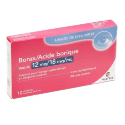 Borax Acide borique Viatris unidose pour lavage ophtalmique