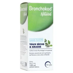 Bronchokod Naturel Sirop Toux sèche et grasse sans sucre
