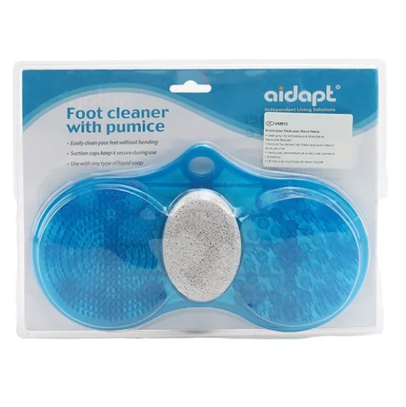 Brosse pour pieds à ventouses avec pierre ponce