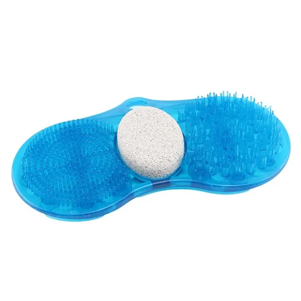Brosse pour pieds à ventouses avec pierre ponce