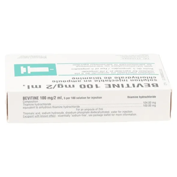 Bévitine 100 mg/2 ml solution injectable ampoules