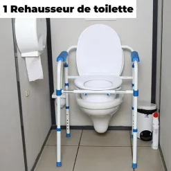 Cadre de toilette pliant Blue Steel 3 en 1