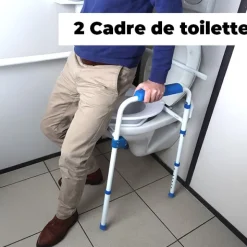 Cadre de toilette pliant Blue Steel 3 en 1