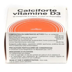 Calciforte vitamine D3 comprimés