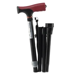 Canne pliante noire en aluminium