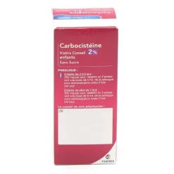 Carbocistéine 2 % Viatris sans sucre enfants sirop