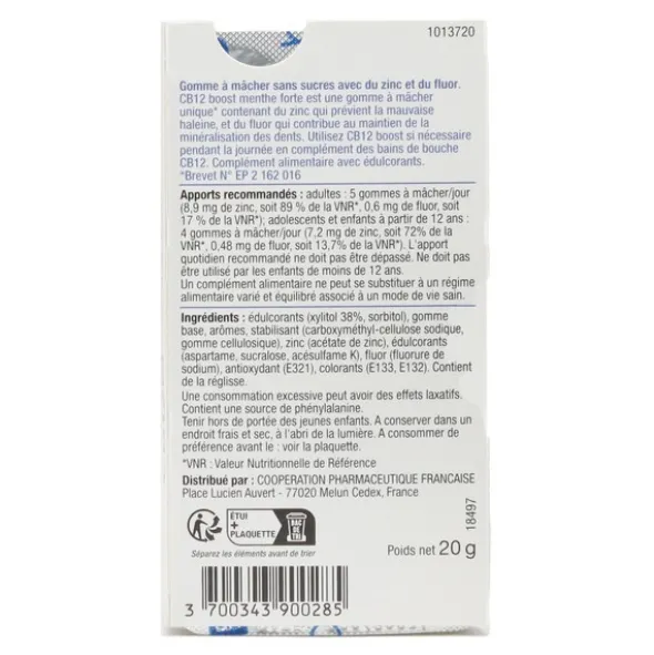 CB12 Boost gommes à mâcher Menthe forte