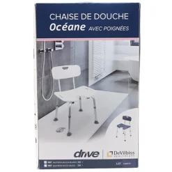 Chaise de douche avec poignées découpées